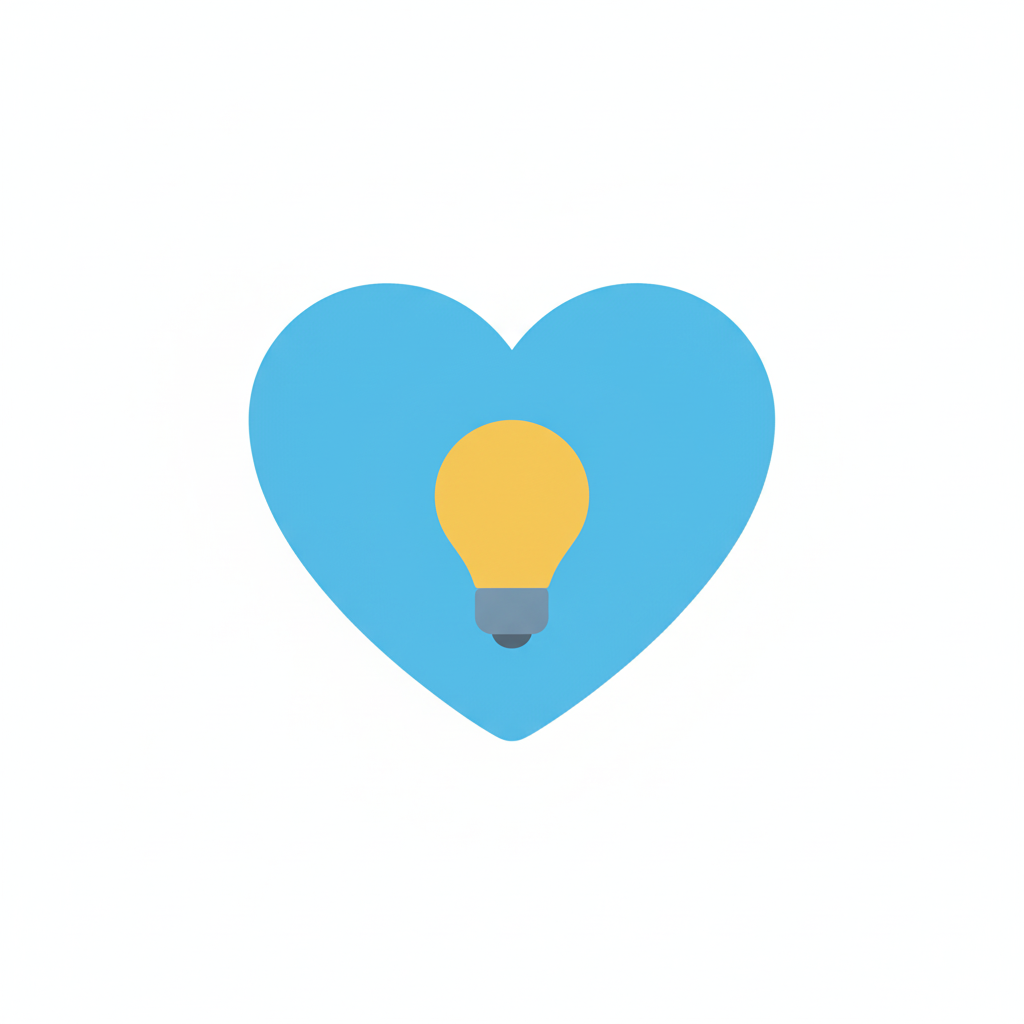 Heart with lightbulb